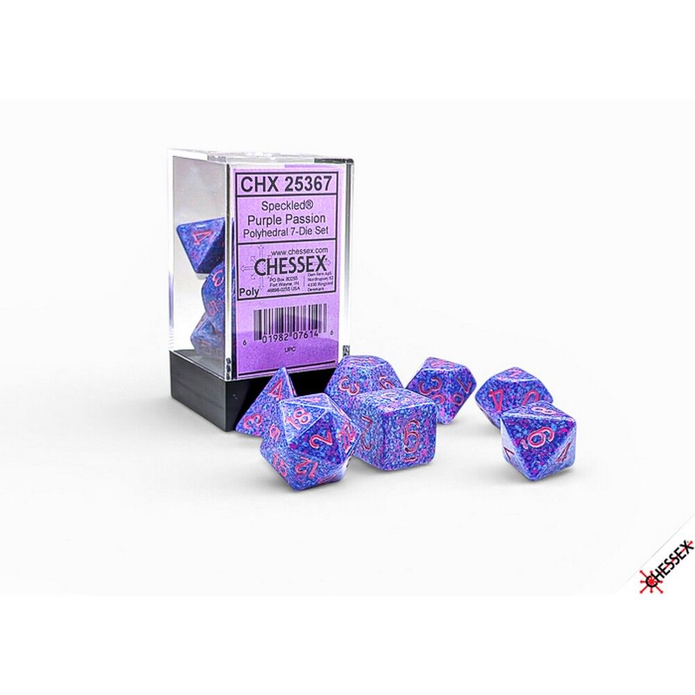 Speckled Purple Passion Polyhedral 7-Dice Set