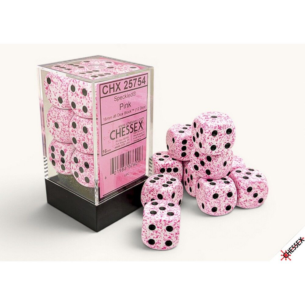 Speckled Pink 16mm d6 Dice Block (12 dice)