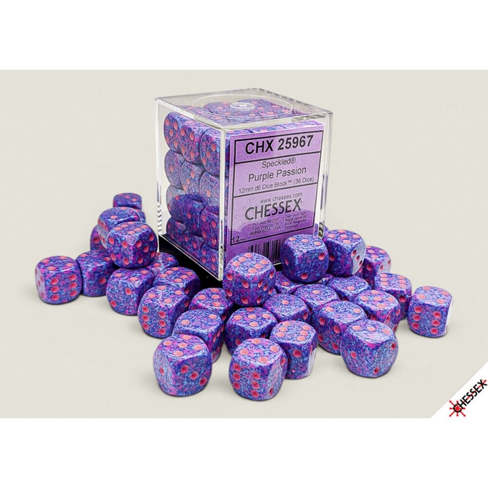 Speckled Purple Passion 12mm d6 Dice Block (36 dice)