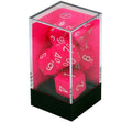 Opaque Polyhedral Pink/white 7-Die Set