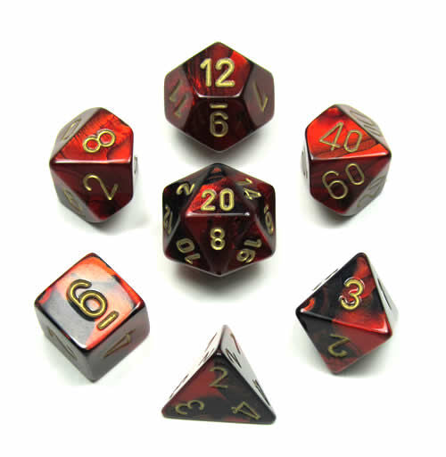 Gemini Black-Red/Gold 7-Die Set